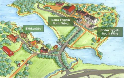 a map of a resort at Nääs Slott in Floda