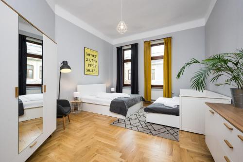 Posteľ alebo postele v izbe v ubytovaní Beautiful apartment, great location, Old Town & Kazimierz