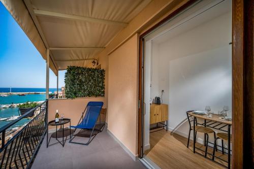 a balcony with a view of the ocean at Suite Altamarea "Sea View Studios" in Castellammare del Golfo