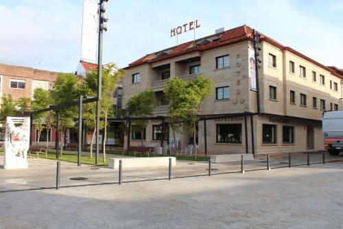 a hotel building with a display in front of it at Nueva Colina in Tomiño