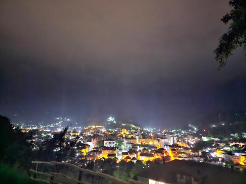a view of a city at night with lights at City View Apartment in Bijelo Polje
