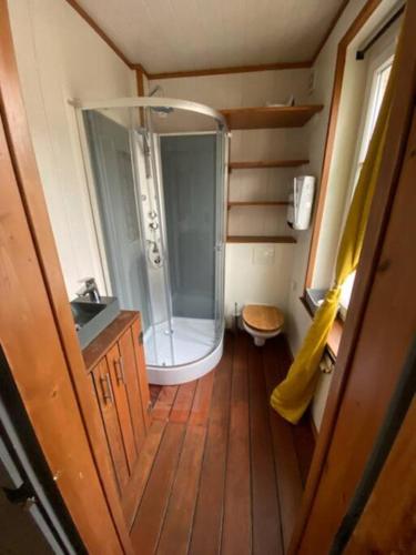 une salle de bain avec une douche, un lavabo et une baignoire dans l'établissement La Maison de Jade - Etretat Centre - 6 pers, à Étretat