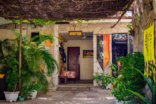 an entrance to a house with plants in front of it at Castelo Beach Hotel in Natal