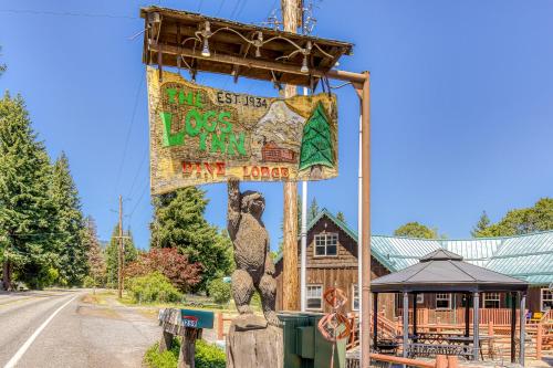 a sign for a restaurant on the side of a road at The Logs Birds Paradise in Snowden