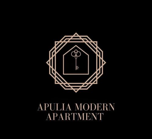a logo for a modern apartment with a key in the middle at Apulia Modern apartment - Bari Airport in Bitonto