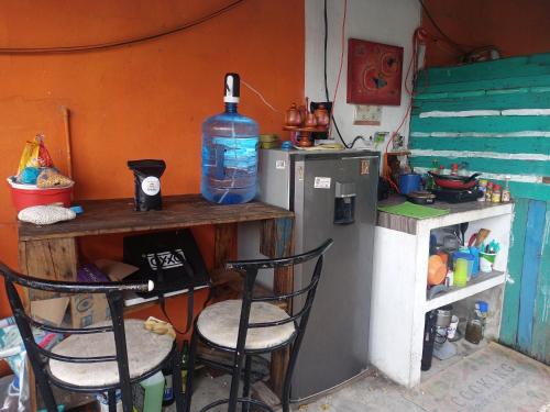 Kuchyň nebo kuchyňský kout v ubytování VOLUNTARY & Camping