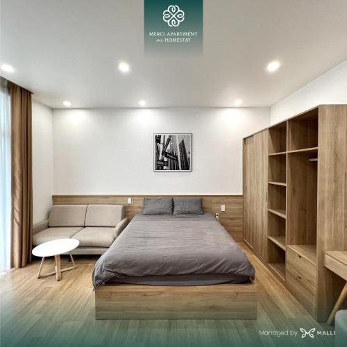 מיטה או מיטות בחדר ב-Chuỗi căn hộ Merci Apartment & Homestay - Vinhomes Marina Hai Phong