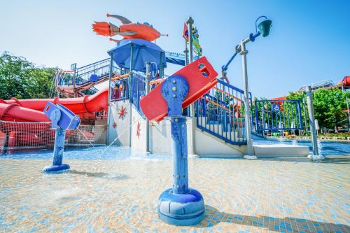 a water park with a bunch of water slides at Calimera Ralitsa Superior Hotel - Ultra All Inclusive plus Aquapark in Albena