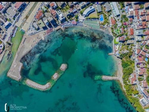 an aerial view of a large body of water at B&B Oasi Rooms in Agropoli