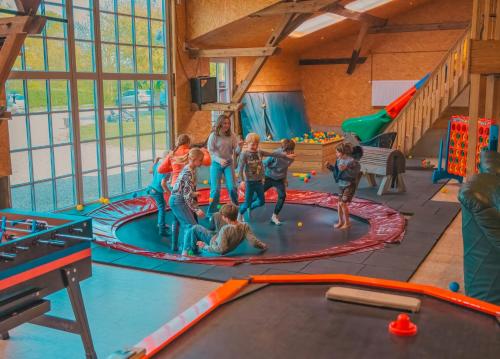 a group of children playing in an indoor trampoline at Seewind - a15221 in Westermarkelsdorf