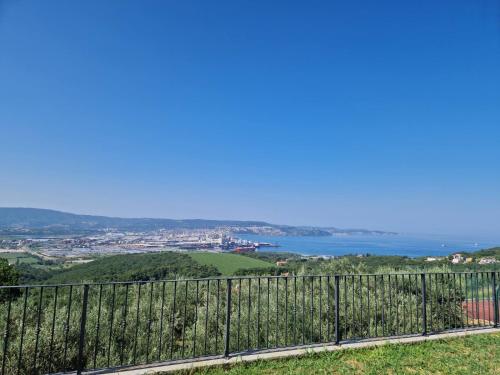 a view of the ocean from the top of a hill at Villa ELM in Ankaran