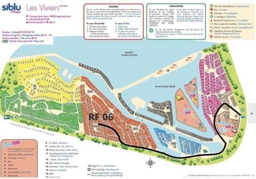a map of the residences at asterix residences interchange at MOBIL HOME 6 personnes Cap Ferret in Lège-Cap-Ferret