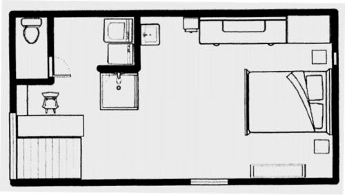 a black and white floor plan of a room at Le Fournil de Hourt in Vielsalm