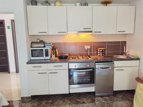 Kuchyň nebo kuchyňský kout v ubytování Apartman Rab-Palit