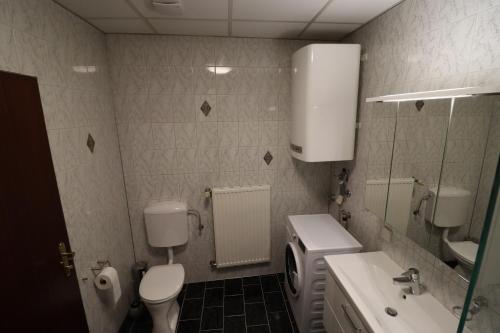 a bathroom with two toilets and a sink at Ferienwohnung GGM in Judenburg
