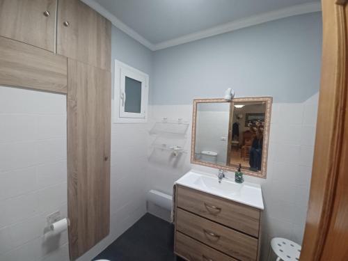 a bathroom with a sink and a mirror at APARTAMENTO VIGO CAMELIAS CENTRO in Vigo
