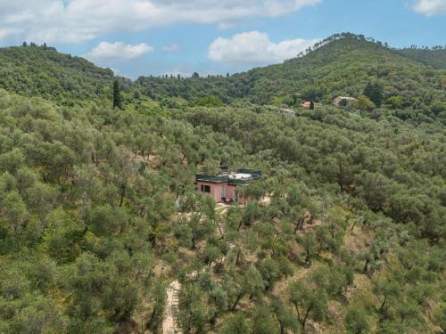 an aerial view of a house in the middle of a mountain at Holiday Home Villetta Linara by Interhome in Sestri Levante