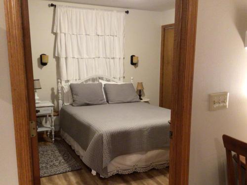 sypialnia z łóżkiem i oknem w obiekcie Big Hollow Guest House w mieście Spring Green