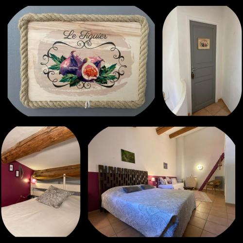 Katil atau katil-katil dalam bilik di Orangerie de Cardet - Maison d'hôtes - B&B