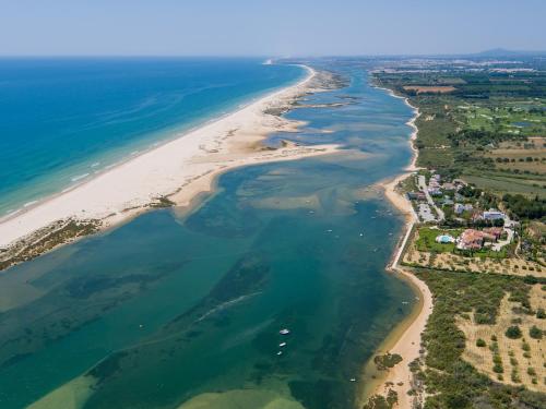 an aerial view of the beach and ocean at Rosas no Lagar in Vila Nova De Cacela