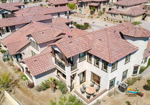 an overhead view of a large house with red roofs at Upscale San Felipe Vacation Villa 41-1 in Playa El Paraíso