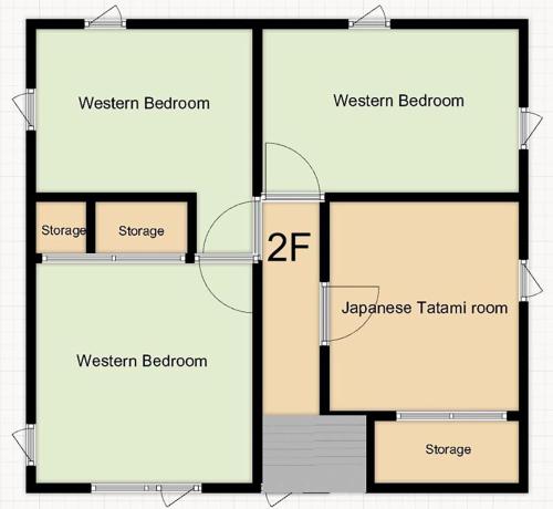 a floor plan of a house at 京樽5号 1棟貸切 一軒家 4-Bedrooms Duplex Private Villa KYOTARU5 in Otaru