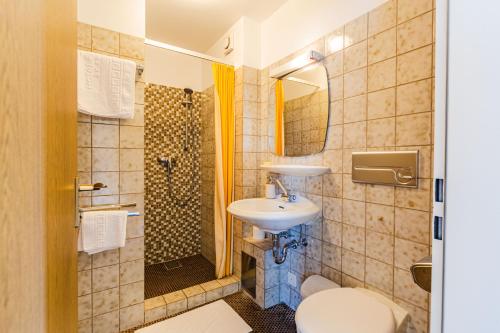 Koupelna v ubytování Hotel Franken
