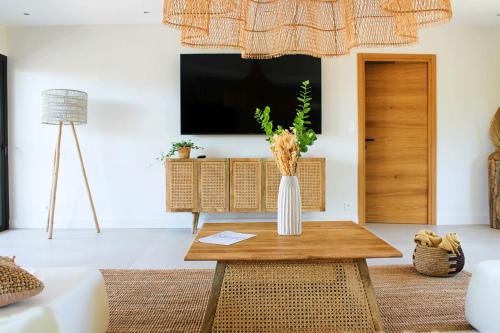 Televízia a/alebo spoločenská miestnosť v ubytovaní La Maison d'Ambrine - La Villa Ibiza