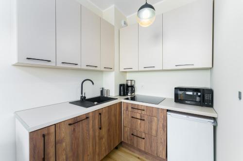 Η κουζίνα ή μικρή κουζίνα στο Apartament Lazurowy z Basenem Letnim by HolidaySun