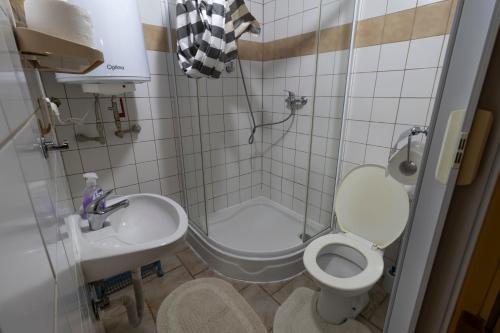 Koupelna v ubytování Drevenice Via Vitis