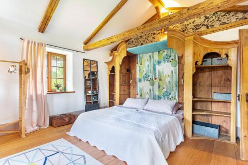 Postel nebo postele na pokoji v ubytování Landhaus Gustl