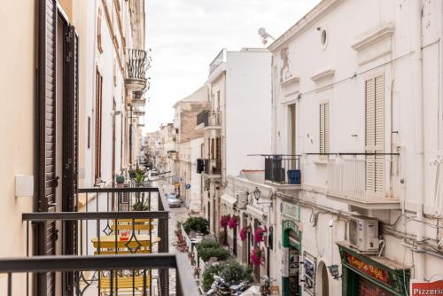 a view from a balcony of a city street at Dimora dei Celestini in Manfredonia