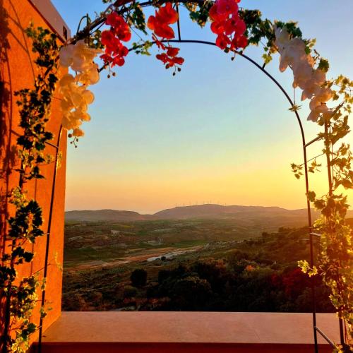 a view from a window with a view of a valley at Akropoli Exclusive Room in Agrigento