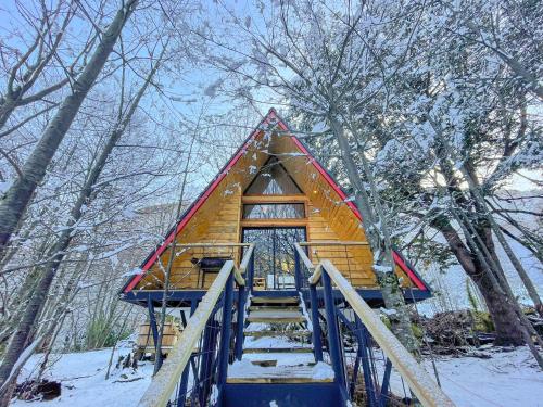 una casa en el árbol en el bosque en la nieve en Casa del Árbol - Malalcahuello en Malalcahuello