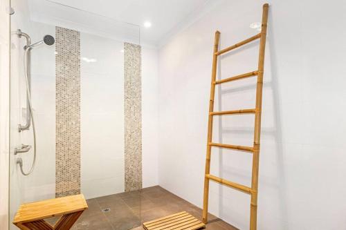 a ladder in a bathroom with a shower at Aqua21 @ Cape Villas Dunsborough in Dunsborough