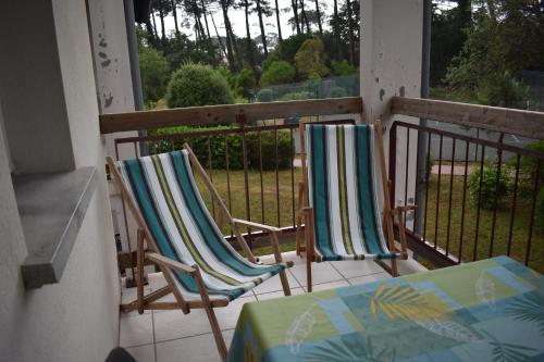 Μπαλκόνι ή βεράντα στο Les Dunes 6 personnes ,piscines ,tennis etc proche de la plage