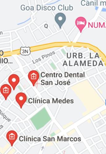 un mapa de guanajuato con Google Maps en Departamento céntrico en Cajamarca, en Cajamarca