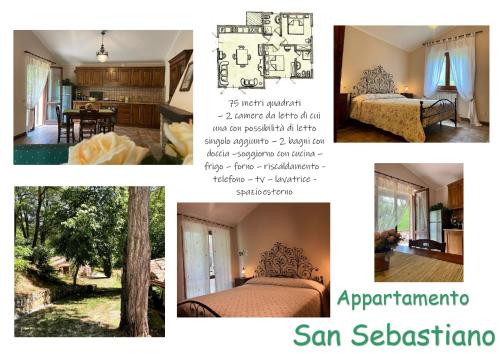 a collage of photos of a bedroom and a room at Agriturismo Le Querce di Assisi in Assisi
