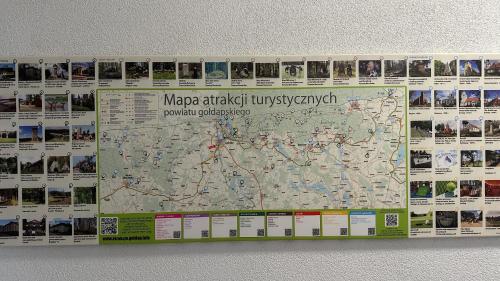 a large map hanging on a wall at Pokoje w Gołdapi in Gołdap