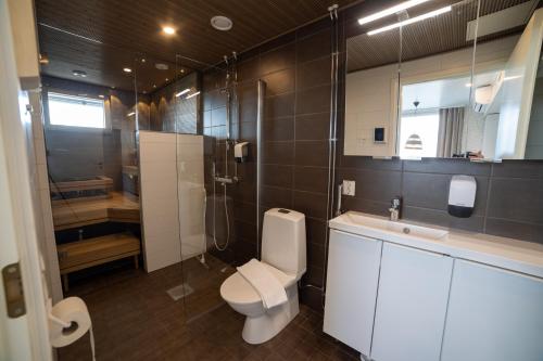 Kúpeľňa v ubytovaní Rantakallan Jäkälähovi