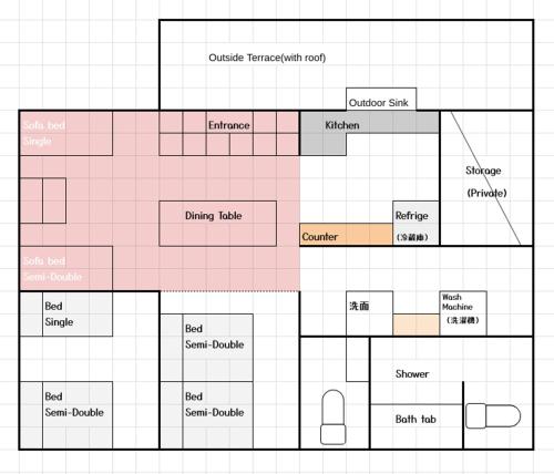 フクギのお家の見取り図または間取り図