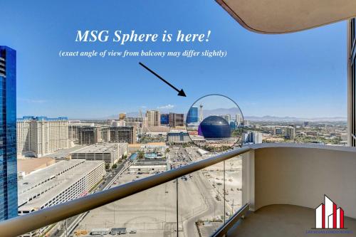 a view of a city from a building at MGM Signature-33-805 F1 Track & Strip View Balcony in Las Vegas