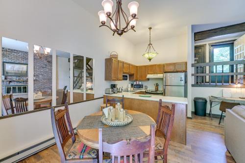 a kitchen and dining room with a table and chairs at 4 Mi to Windham Mountain Ski Getaway! in Windham