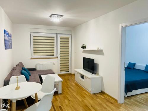 TV a/nebo společenská místnost v ubytování Apartman Mihajlo