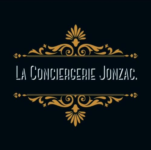 logo noir et or avec les mots la concorde jumeica dans l'établissement Logement thermale et de tourisme Les Acacias 6, à Jonzac