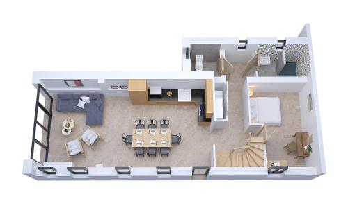 un plan de plancher dans l'établissement Authentique et charmante longère bord de mer, à Sainte-Marguerite