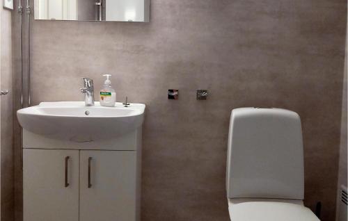 y baño con aseo y lavamanos. en Gorgeous Home In Lnashult With Wifi, en Lönashult