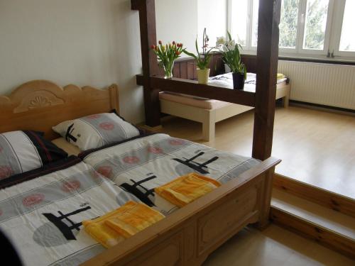Cama ou camas em um quarto em Villa Bellevue Dresden
