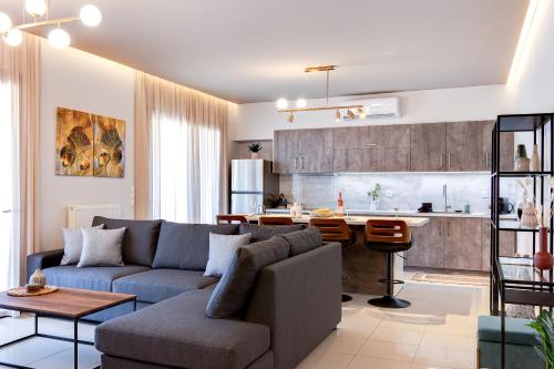 Kuchyň nebo kuchyňský kout v ubytování Agapi's Luxury Apartment