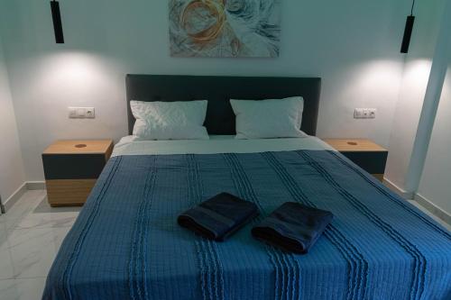 Ένα ή περισσότερα κρεβάτια σε δωμάτιο στο Athens Jacuzzi apartment